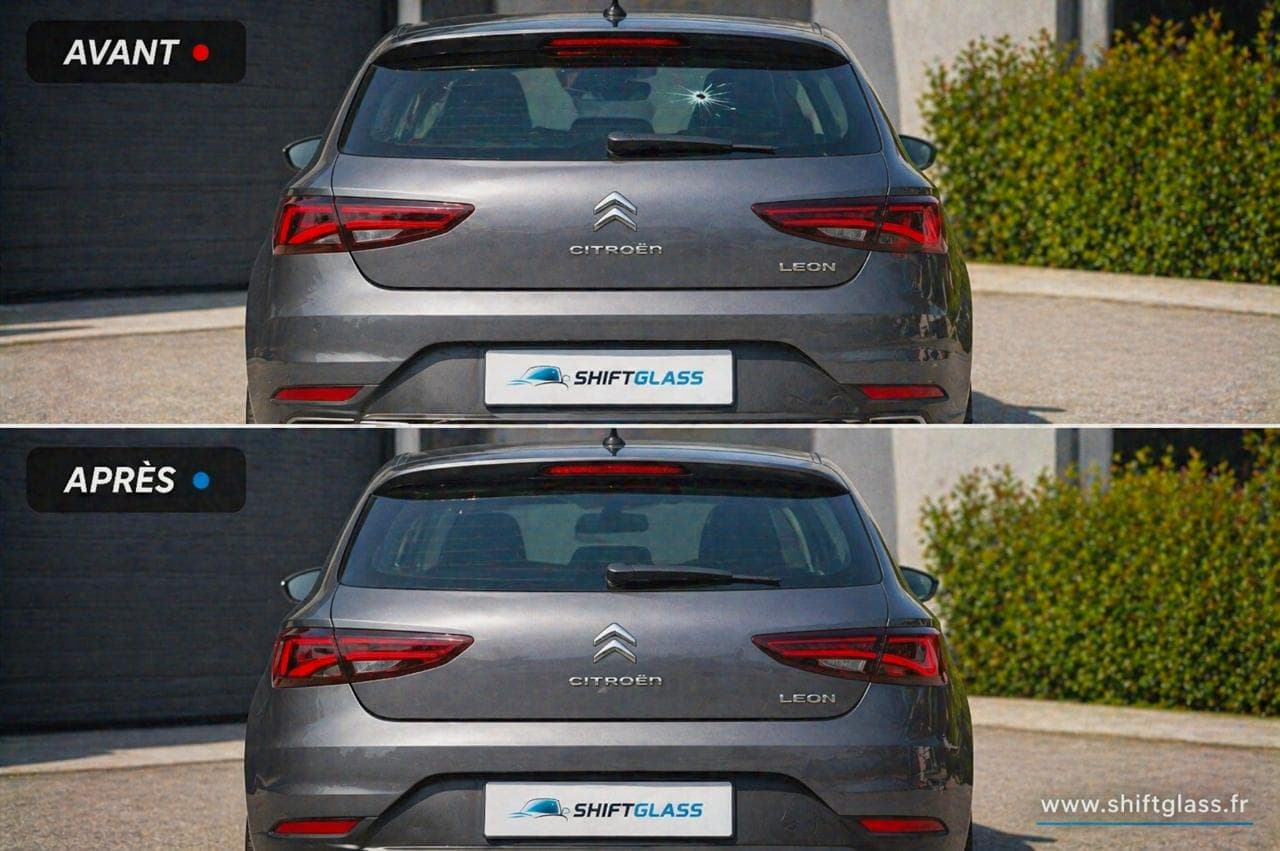 Lunette arrière avant après 2